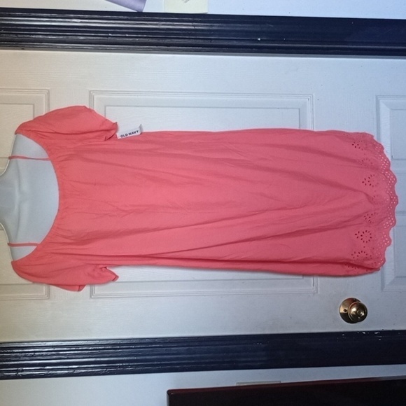 NWT Medium Old Navy Coral Cold Shoulder Tropic Dress - Picture 1 of 12